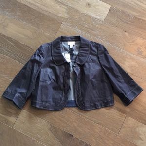 Ann Taylor Loft Cropped Chambray Jacket